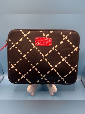 Genuine Authentic Kate Spade iPad Sleeve Case Pouch Black/White 10 1/4” by 8”